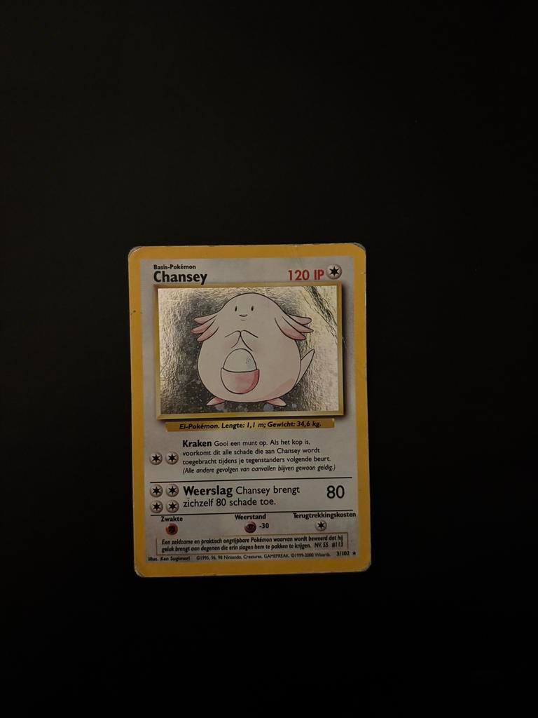Pokemon kaart - Chansey Nederlands holo WOTC Vintage, Ophalen of Verzenden, Gebruikt, Losse kaart, Foil