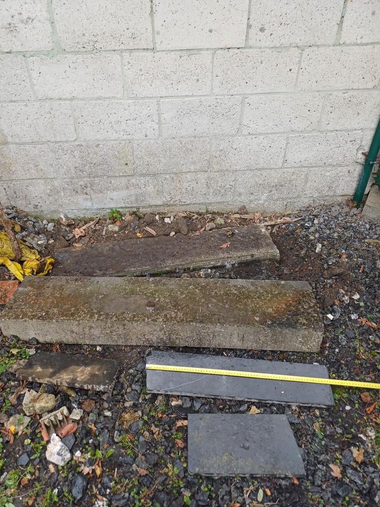 3 seuils en pierre bleue, Jardin & Terrasse, Traverses & Bordures, Utilisé, Enlèvement