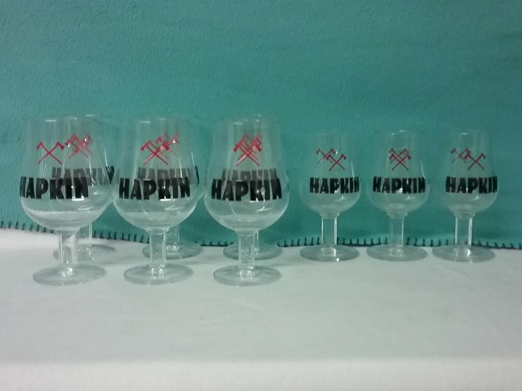 Hapkin bierglazen  33cl en 25cl, Verzamelen, Biermerken, Ophalen of Verzenden, Zo goed als nieuw