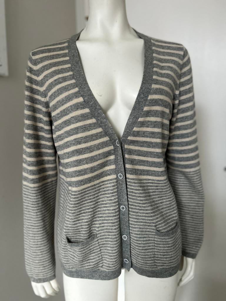 Devernois kasjmier vest met strepenpatronen 3 of L, Kleding | Dames, Ophalen of Verzenden, Zo goed als nieuw