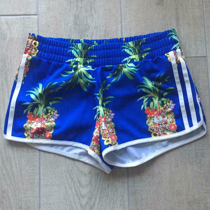 Adidas Originals Short Blauw Ananas Maat 34, Enlèvement ou Envoi, Comme neuf, Taille 34 (XS) ou plus petite, Bleu