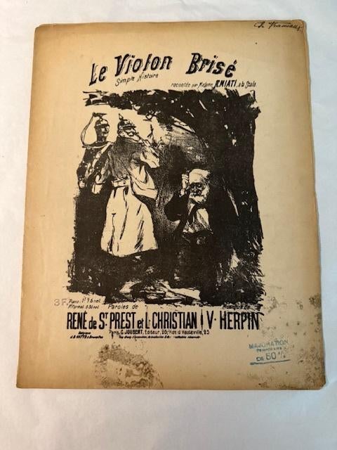 Herpin, Le Violon Brisé (vers 1895-1905), Enlèvement ou Envoi, Artiste ou Compositeur, Chant, Classique