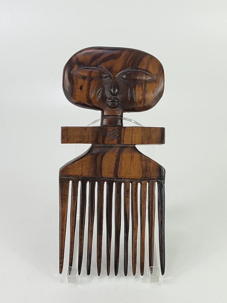 Pick afro en bois sculpté à la main et peigne à cheveux, Enlèvement ou Envoi