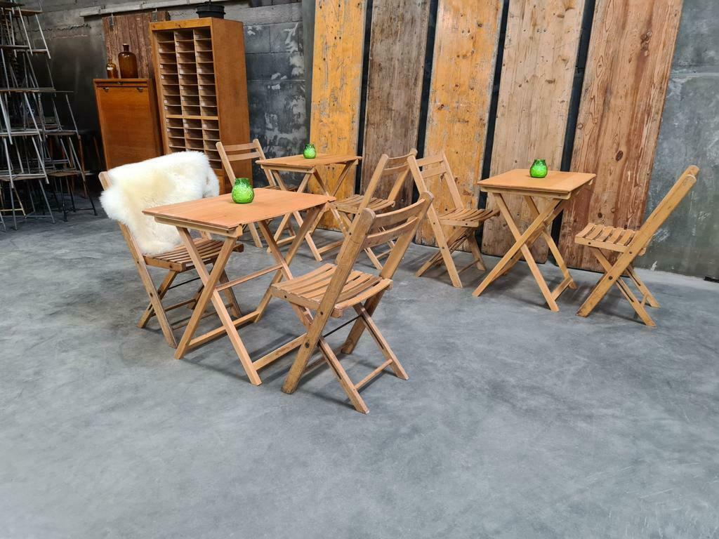 houten retro vintage PLOOITAFELS klaptafels horeca bistro, Huis en Inrichting, Ophalen of Verzenden, Overige houtsoorten