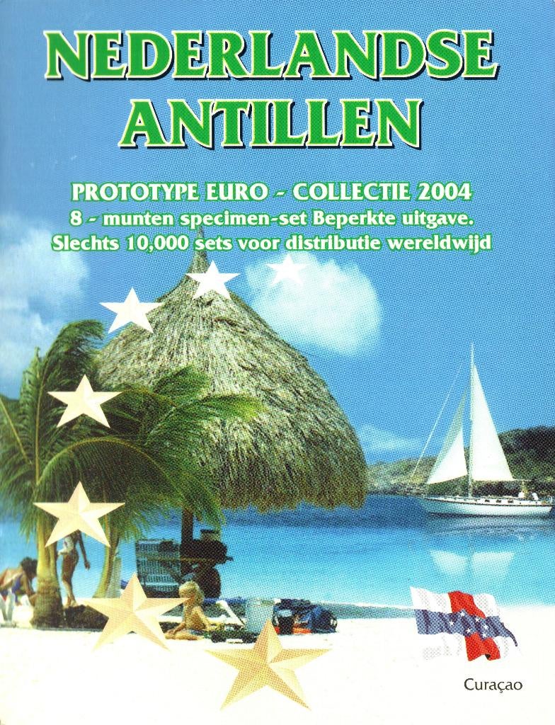 Nederlandse Antillen euro pattern set 2004, Postzegels en Munten, Ophalen of Verzenden, Overige landen, Overige waardes, Setje