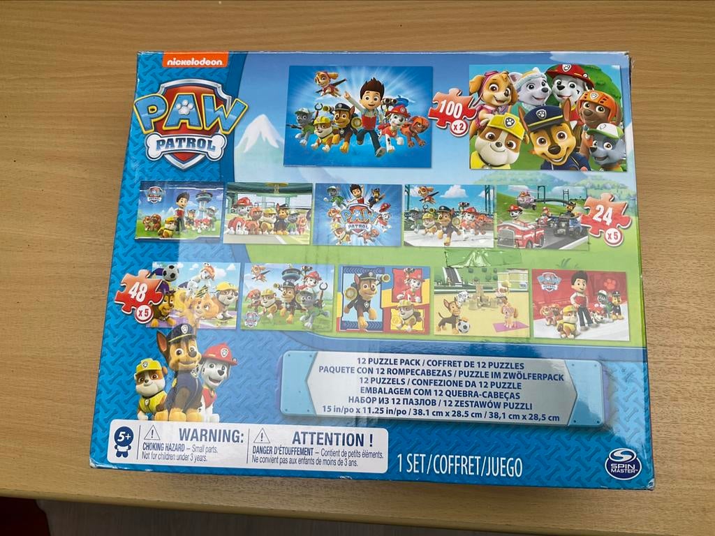 Puzzeldoos Paw Patrol, Ophalen of Verzenden, Minder dan 500 stukjes, Gebruikt, Legpuzzel