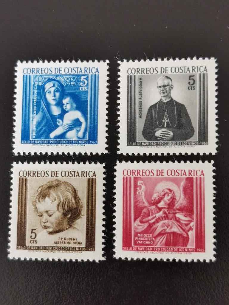 Costa Rica 1963 - Noël, ange, art, surtaxe obligatoire**, Enlèvement ou Envoi, Non oblitéré, Amérique centrale