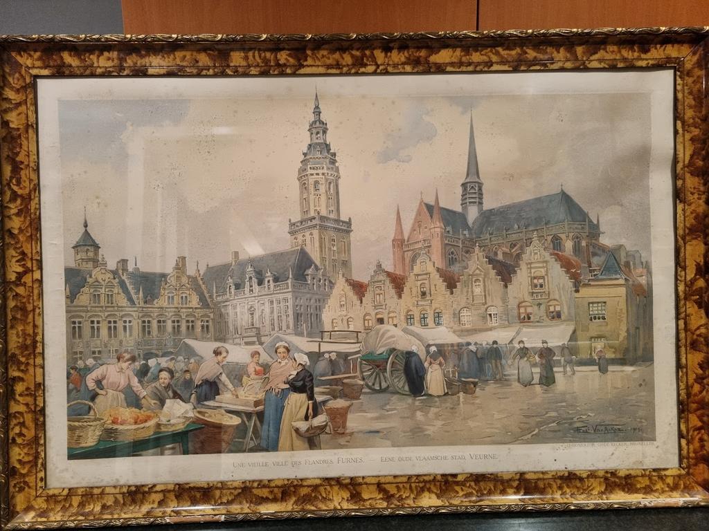 Originele chromolitho uit 1909 van Flori Van Acker, Antiek en Kunst, Ophalen