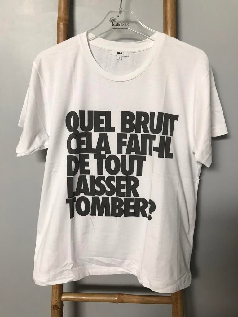 T-shirt Rad. blanc « Quel bruit ça fait » taille M, Rad, Taille 38/40 (M), Blanc, Manches courtes