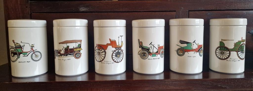 Villeroy & Boch  6 vintage voorraadpotten in PERFECTE staat, Antiek en Kunst, Ophalen