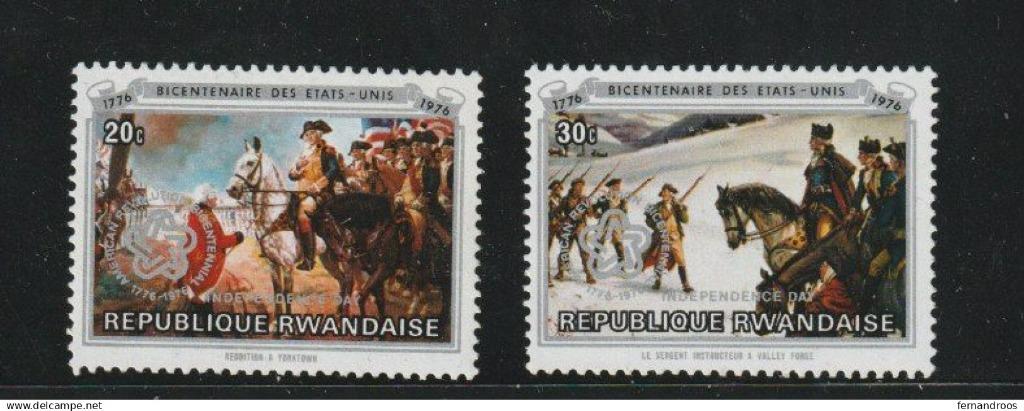 RWANDA TIMBRES 1976 RWANDA - USA US BICENTENNIAL NEUFS NON O, Postzegels en Munten, Ophalen of Verzenden, Overige landen, Postfris