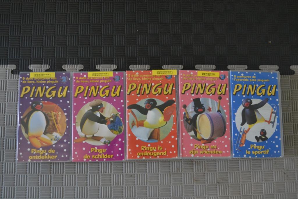 Série de cassettes VHS Pingu, 5 films, Poupées ou Stop motion, Enlèvement ou Envoi, Tous les âges, Comme neuf