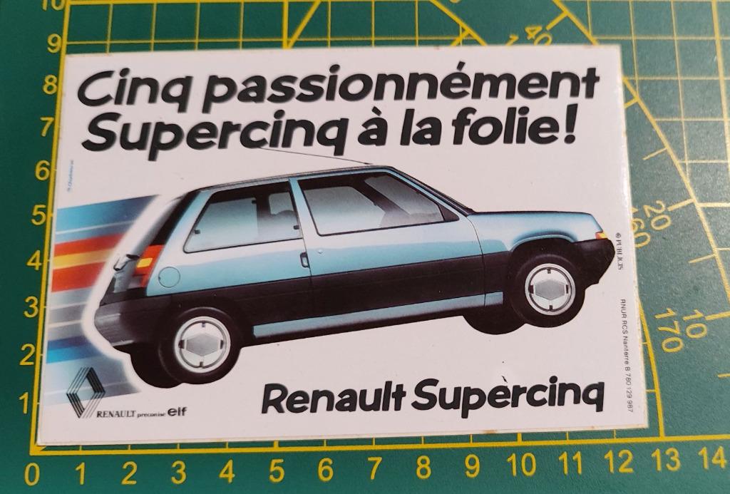 Sticker Renault 5 Supercinq '80's, Ophalen of Verzenden