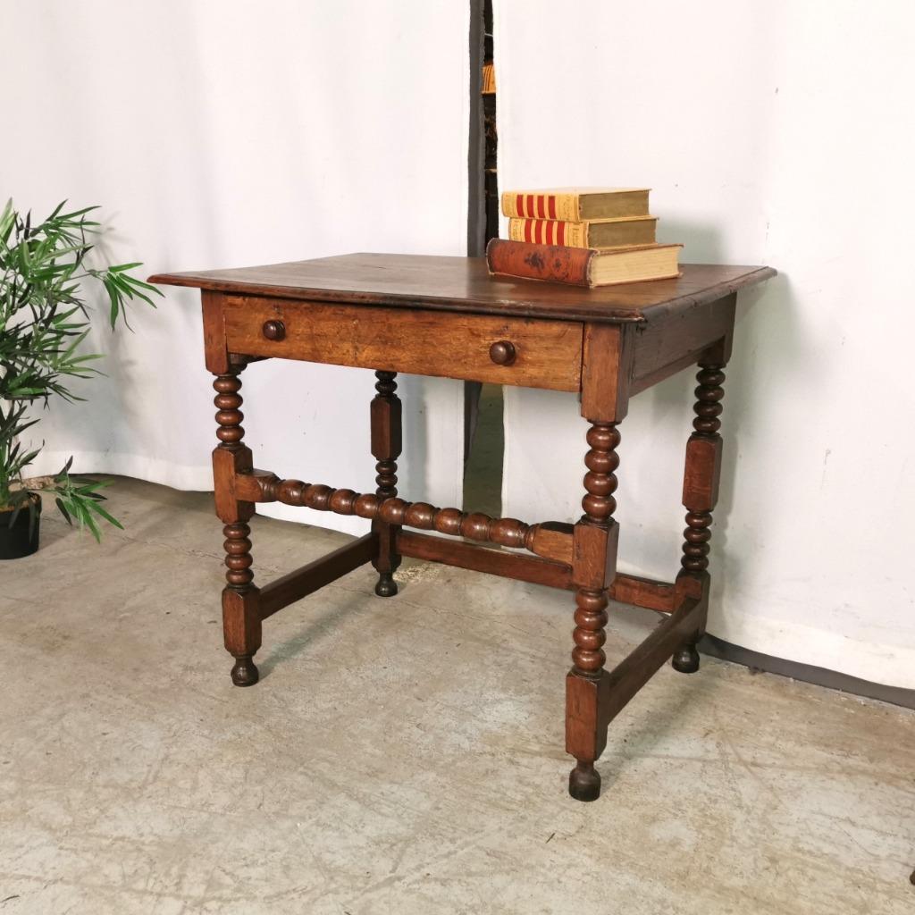 Bureau fermier ancien avec grand tiroir en chêne 84 x 55, Enlèvement