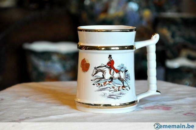 chope  decor chasse faience prince william doré 22 carat, Enlèvement ou Envoi