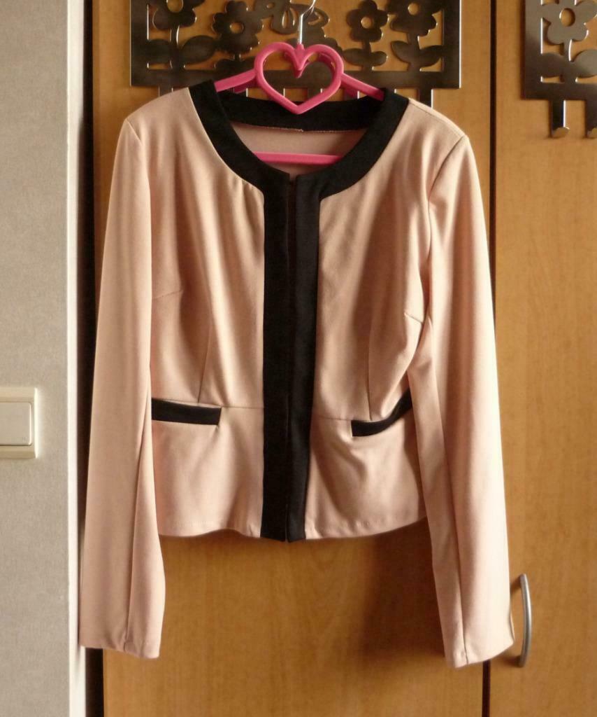 Lichtroze zwarte vest blazer jasje Maat 38, Kleding | Dames, Jasjes, Kostuums en Pakken, Jasje, Maat 38/40 (M), Ophalen of Verzenden