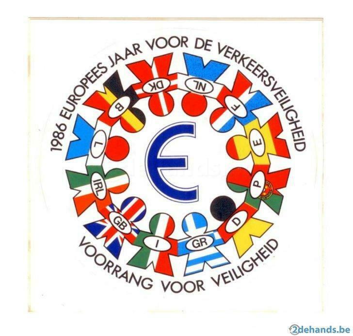 sticker europees jaar v/d verkeersveiligheid 1986, Ophalen of Verzenden, Nieuw