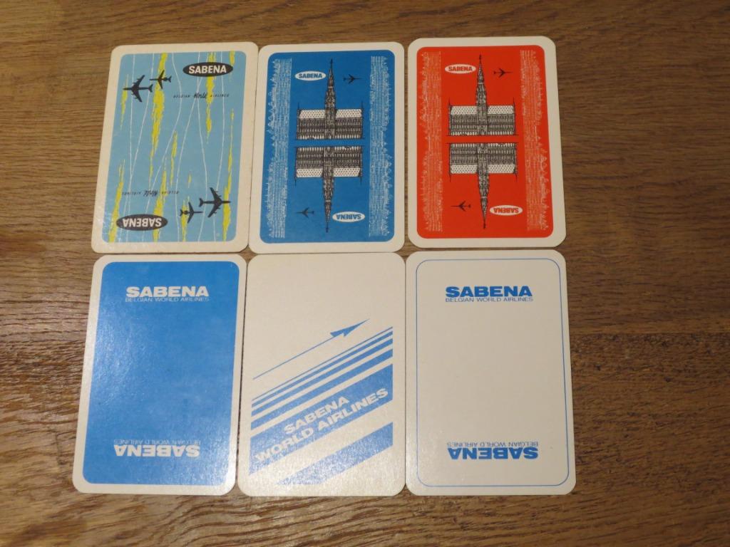6 LOSSE SPEELKAARTEN LUCHTVAART SABENA, Enlèvement ou Envoi, Comme neuf, Carte(s) à jouer