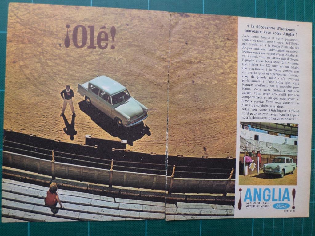 Ford Anglia - publicité papier - 1962, Ophalen of Verzenden, Gebruikt, Overige typen
