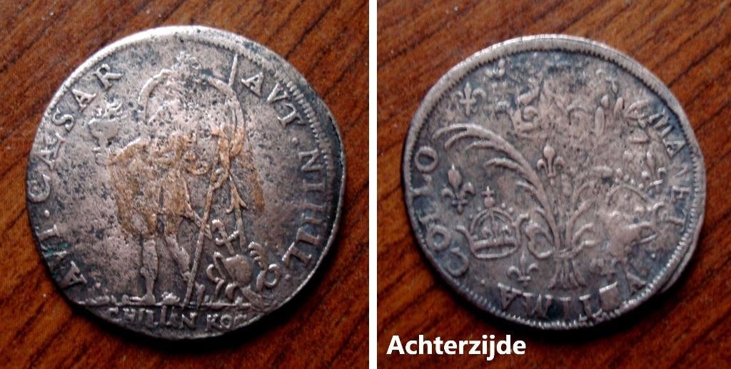 17e eeuwse Nurenbergse  onbekende rekenpenning AVT Caesar, Verzenden, Brons
