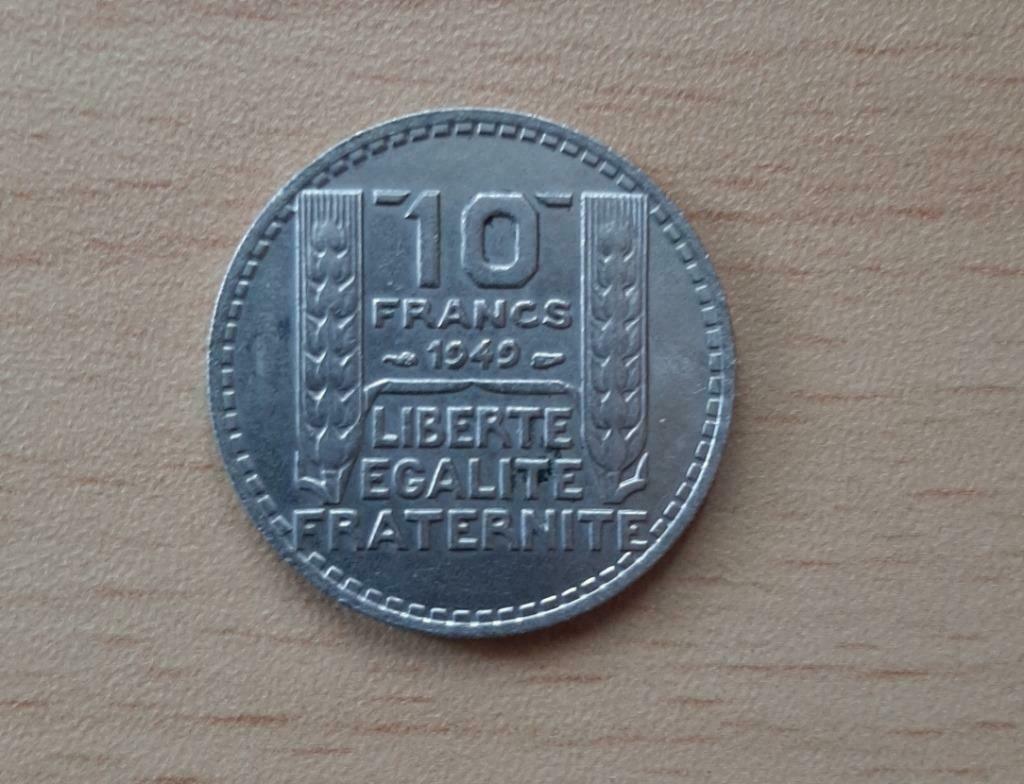 1 munt van 10 frank 1949 Frankrijk turijn zeer goede staat, Ophalen of Verzenden, Frankrijk, Setje