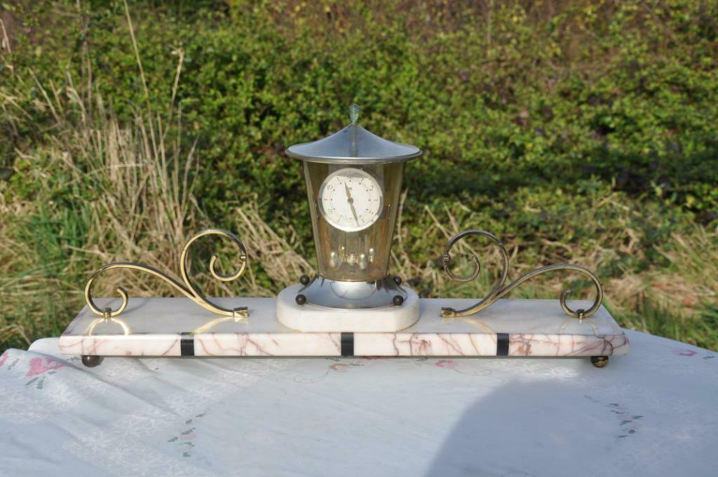 §  horloge mouvement 8 jours sur socle marbre, Enlèvement ou Envoi