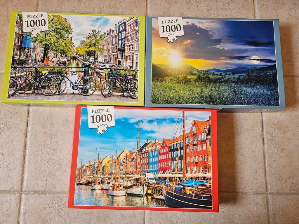 Puzzels 1000 stukjes, allemaal volledig., Antiek en Kunst, Ophalen of Verzenden