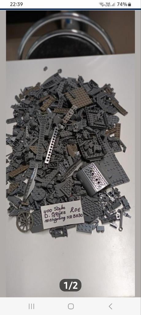 Lego 400 stuks donker grijze mengeling nr 5075, Ophalen of Verzenden, Zo goed als nieuw, Lego