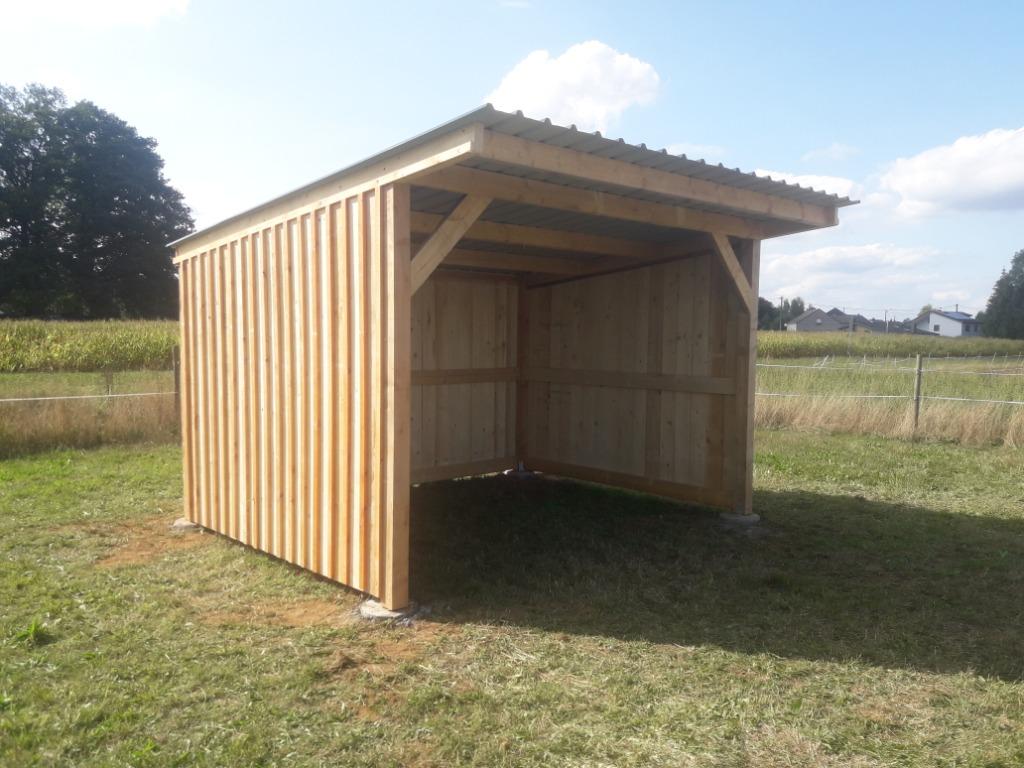 Abri de prairie 3 x 4 m - modèle Ardennais, Pâturage, 1 cheval ou poney