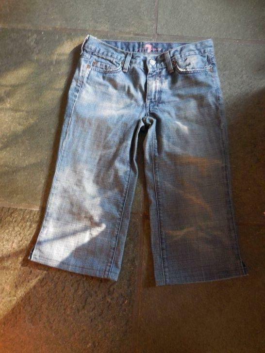 broek jeans kniebroek for all man kind maat 27, Kleding | Dames, Blauw, Ophalen of Verzenden, Driekwart, 7 For all mankind