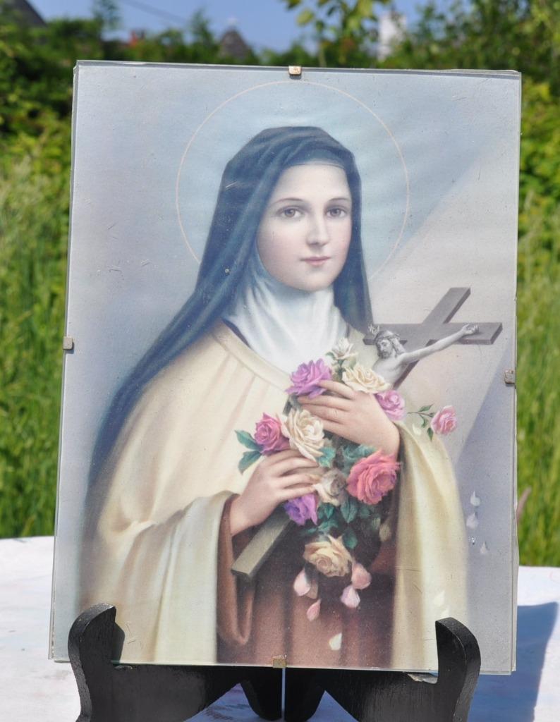 cadre sous verre avec sainte Thérèse, Enlèvement ou Envoi