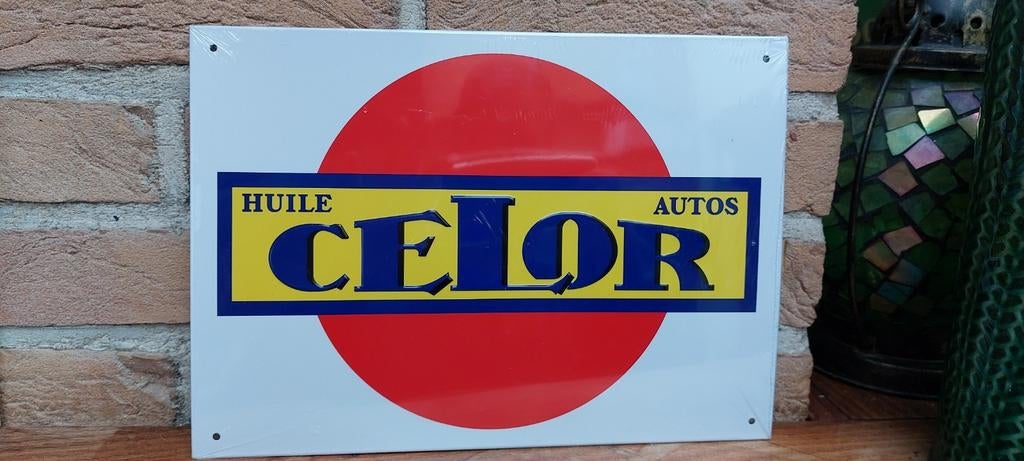 Marque d'huile de voiture Billboard Celor, Collections, Enlèvement ou Envoi, Neuf, Panneau publicitaire