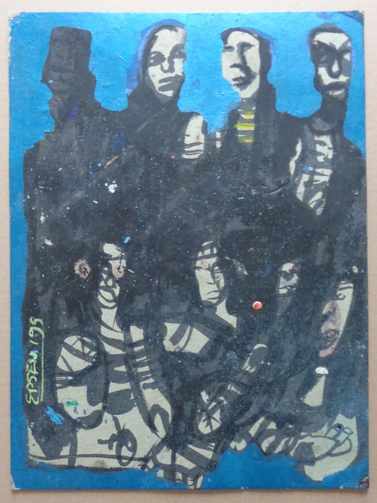 EPSEN / GROEP PERSONEN / ORIGINEEL WERK / 40x30cm / SIG, Ophalen of Verzenden