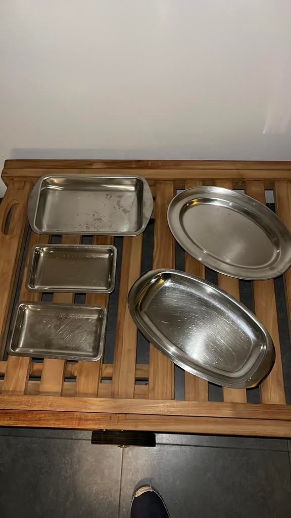 Vintage inox schotels, Ophalen of Verzenden, Zo goed als nieuw