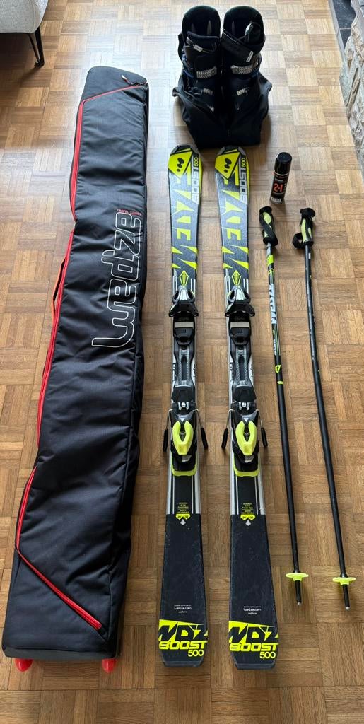 Ensemble Ski + Bottes + Housses, Enlèvement ou Envoi, Comme neuf, Ski, Bâtons