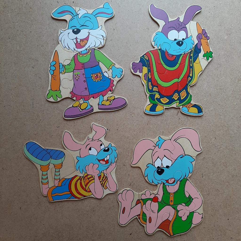 Houten puzzel konijn, Ophalen of Verzenden, 10 tot 50 stukjes, Zo goed als nieuw, Van hout