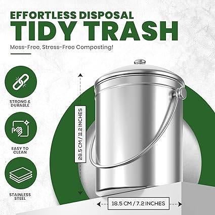 Bac à compost en acier inoxydable | LIVRAISON GRATUITE, Envoi, Bac à compost