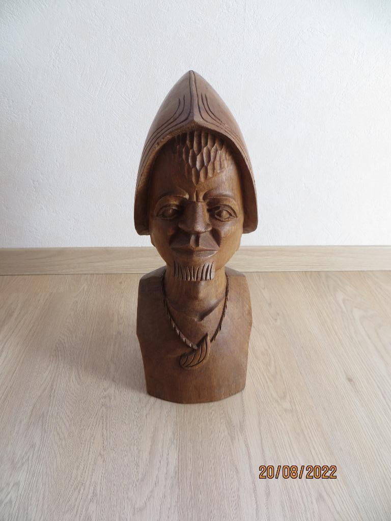 Afrikaanse borstbeeld, Ophalen of Verzenden, Handgemaakt, Hout