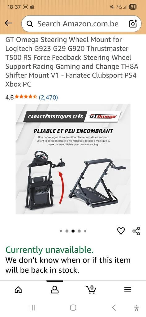 Steering wheel mount, Ophalen