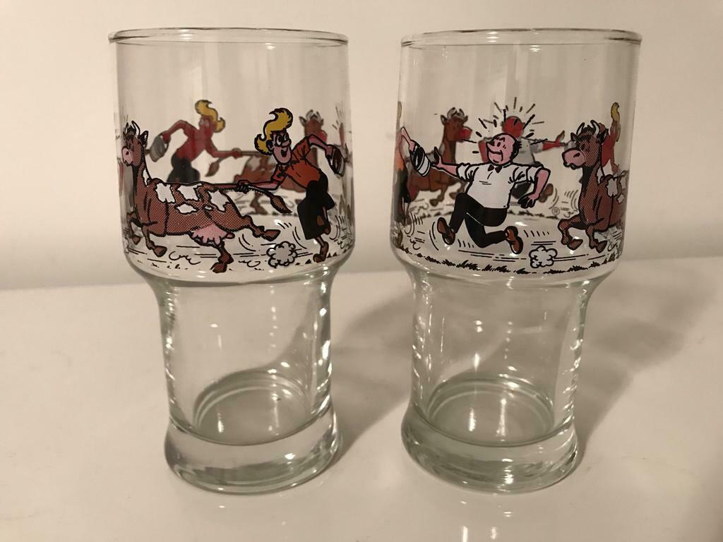 ♦️S&W🗯 2x drinkglas Suske en Wiske 🥛🥛, Verzamelen, Ophalen of Verzenden, Suske en Wiske, Zo goed als nieuw