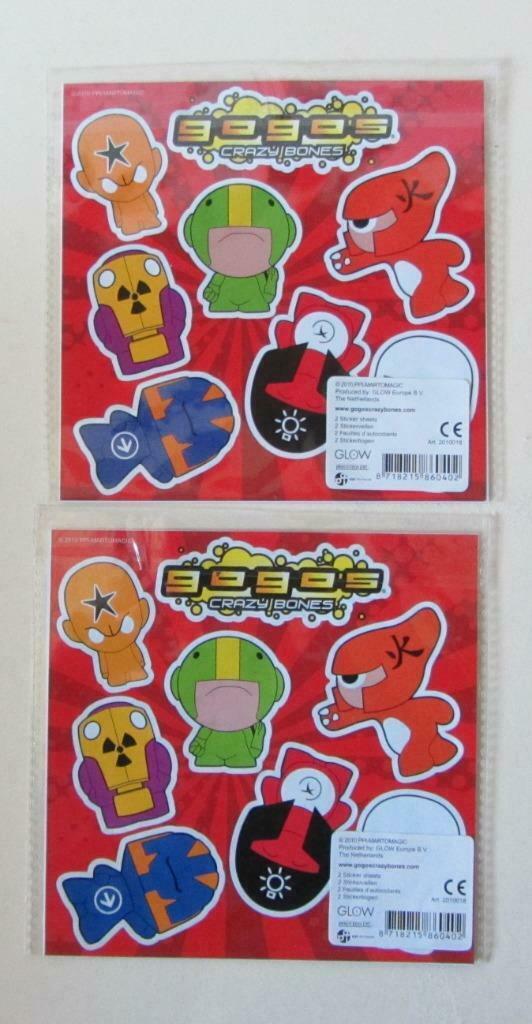 GOGO'S - Crazy Bones - 2010 - 2 feuilles d'autocollants - No, Collections, Actions de supermarché, Autres supermarchés, Enlèvement ou Envoi