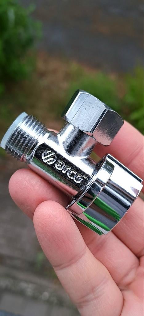 Robinet d'arrêt WC 1/4 tour équerre chromé 3/8"NF741-ARCO️↙️, Bricolage & Construction, Enlèvement, Comme neuf, Cuivre, Robinet