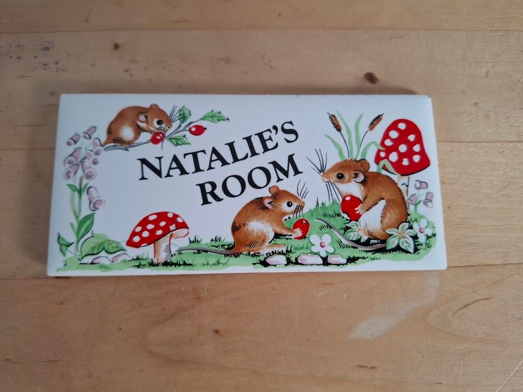 Porcelein deurbordje Natalie's room, Ophalen of Verzenden, Gebruikt