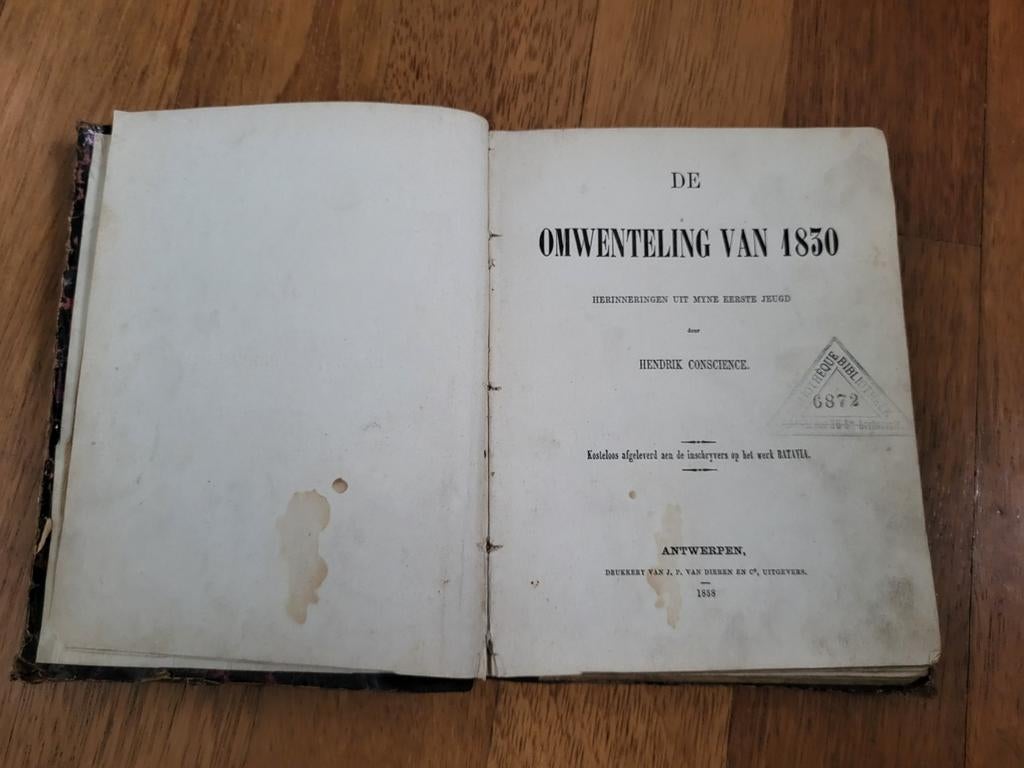 De Omwenteling van 1830 Conscience eerste druk 1858, Ophalen of Verzenden