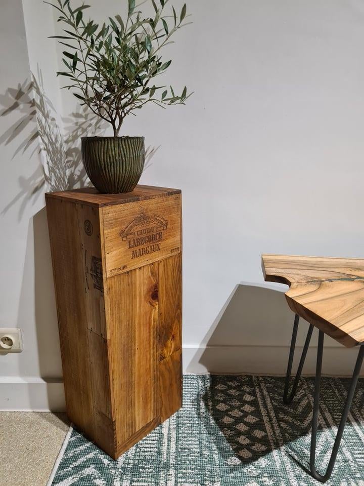 Rustieke Plantentafel van Wijnkisten - Handgemaakt, Ophalen, Minder dan 50 cm, Nieuw, Minder dan 100 cm