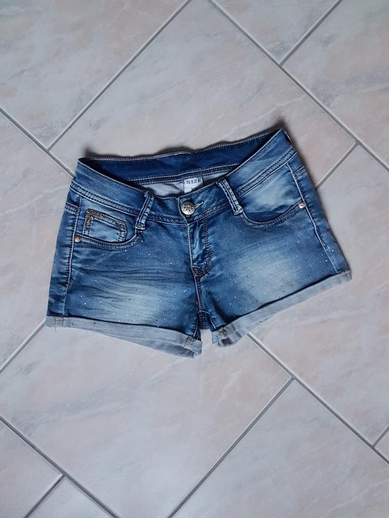 Strass korte broek, Kleding | Dames, Autre, Blauw, Ophalen of Verzenden, Zo goed als nieuw