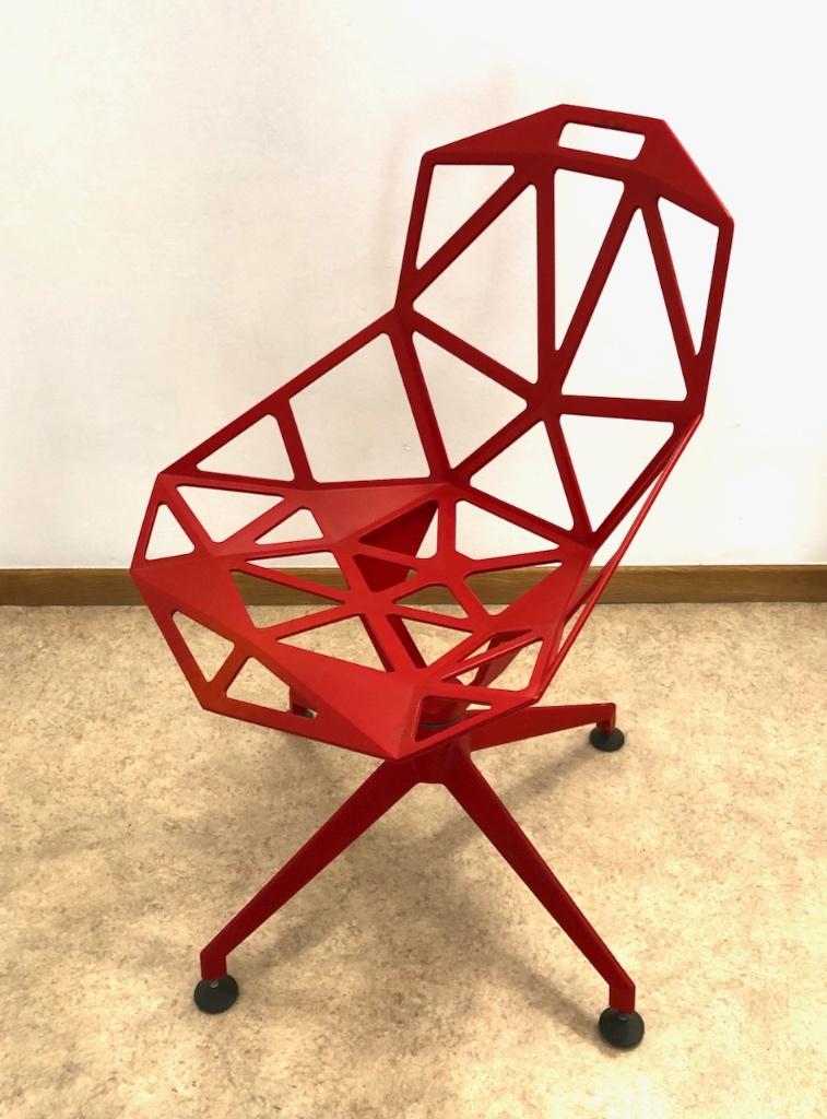 Chaise design rouge, Enlèvement ou Envoi, Comme neuf, Rouge