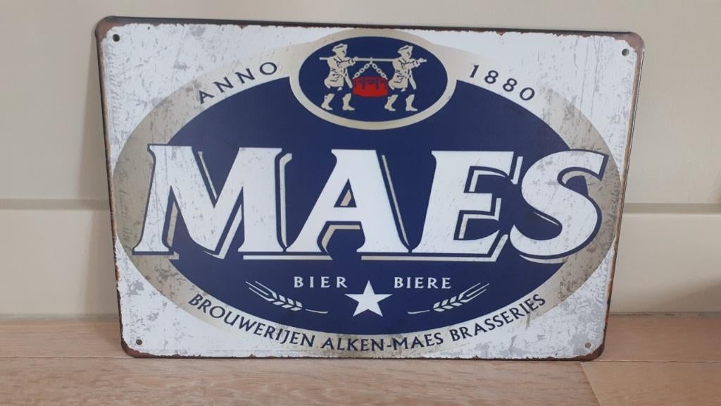 Assiette murale ALKEN MAES en métal à bière au look vintage, Enlèvement ou Envoi, Neuf, Panneau, Plaque ou Plaquette publicitaire