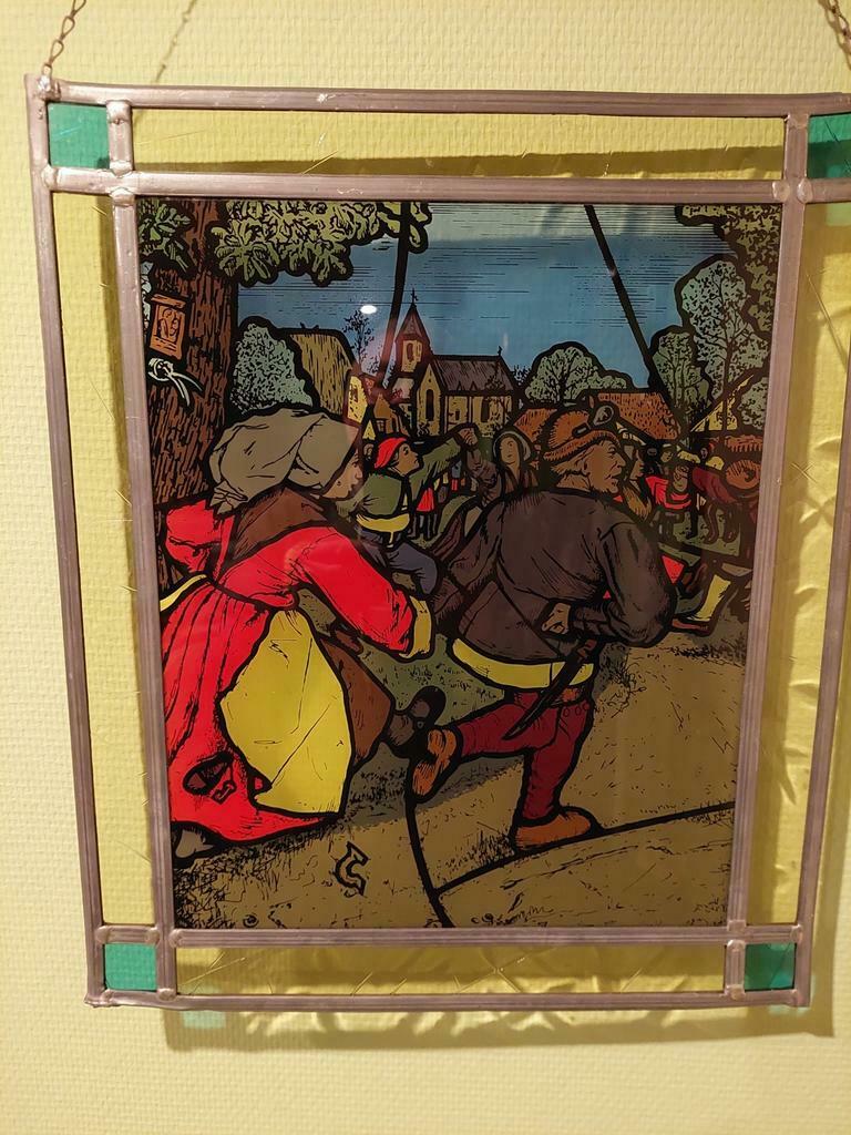Glasraam 37 br 44 hoog volkstafereel zeer mooi goede staat, Ophalen of Verzenden