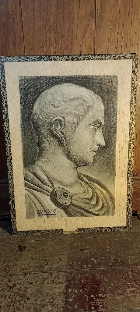 Originele tekening, Caesar, 30x42, n469, Ophalen of Verzenden